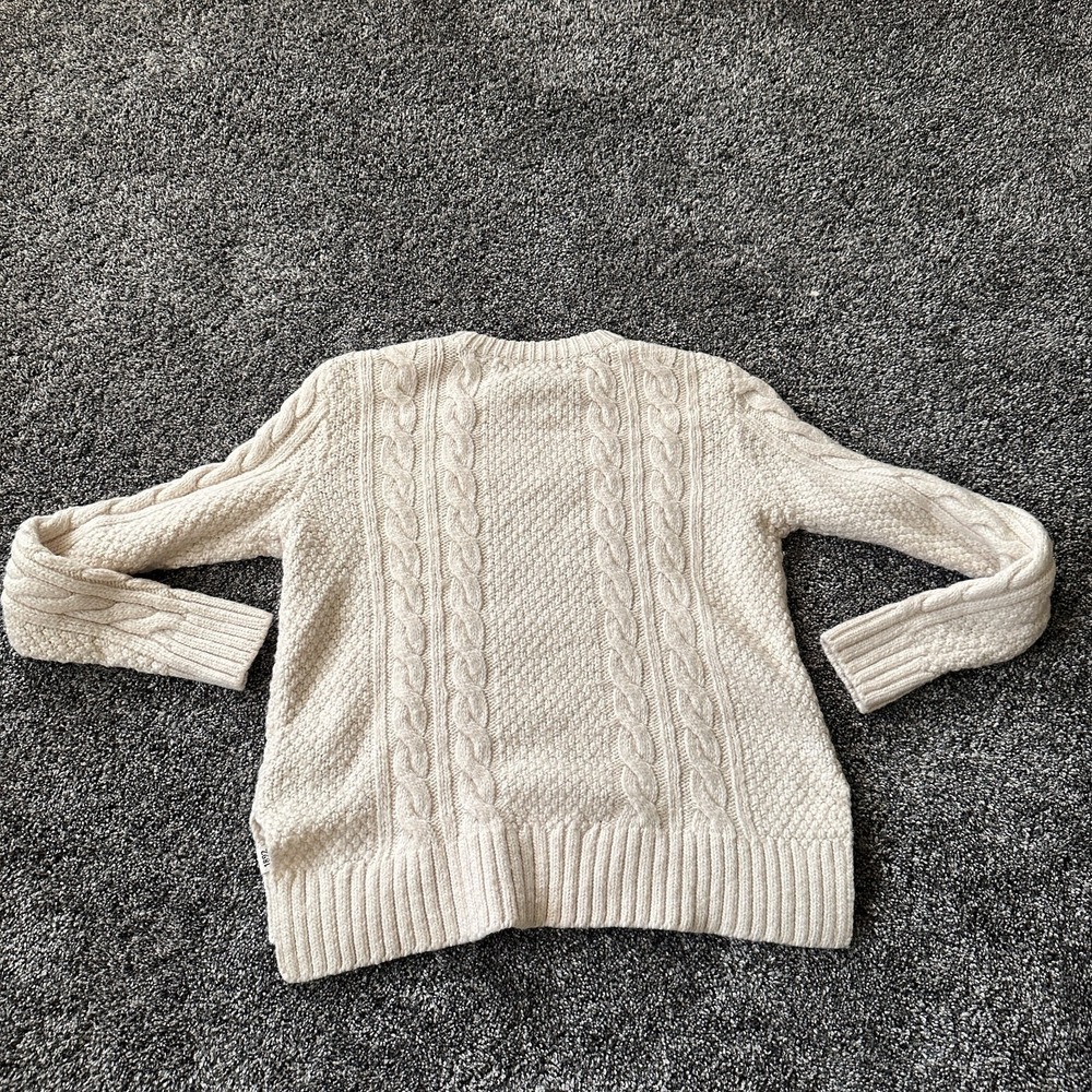 Abercrombie & Fitch Sweater Womens M White Cream Fishermen Cable Knit Pullover - Picture 15 of 16